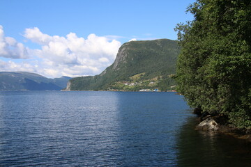 view of the Sognefjorden and mountains