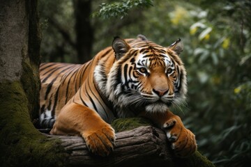 Fototapeta premium tiger in the wild, close-up