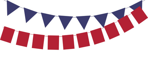 String of American flag decorative bunting, Patriotic bunting flags. 4th of July American Flag for Independence Day	