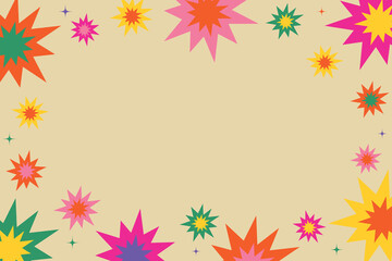 Abstract beige background, wallpaper, with place for text and bright polygons. Vector illustration, EPS 10.