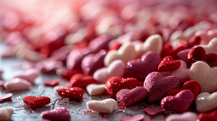 A Pink Heart Symphony in Romantic Bliss A vibrant background of soft pink hues adorned with intertwining hearts, symbolizing the celebration of enduring love on Valentine's Day