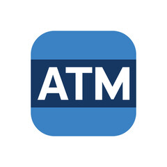 ATM blue button symbol vector
