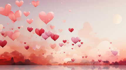 A Pink Heart Symphony in Romantic Bliss A vibrant background of soft pink hues adorned with intertwining hearts, symbolizing the celebration of enduring love on Valentine's Day