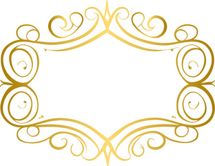 Gold vintage frame, golden luxury frame	
