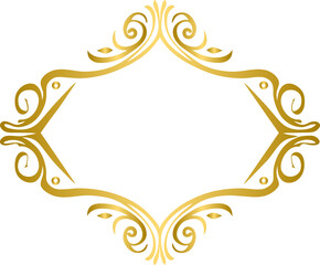 Gold vintage frame, golden luxury frame	
