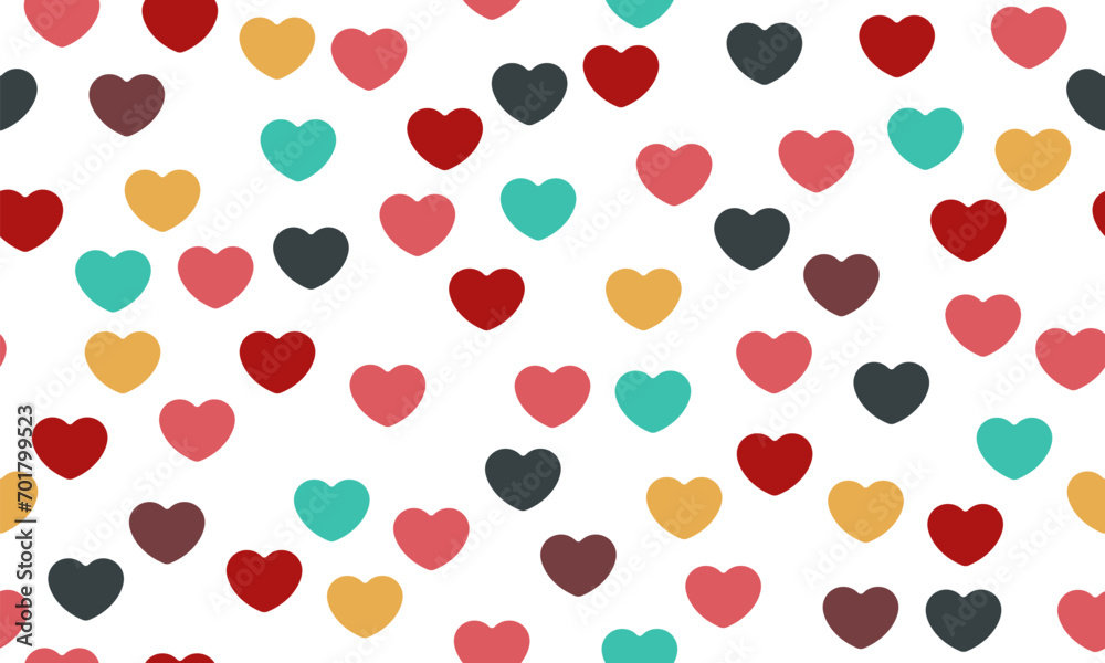 Wall mural seamless pattern with colorful hearts. set of valentines day vector patterns. seamless heart pattern