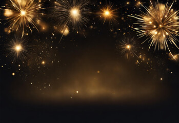 Fototapeta na wymiar fireworks on the night sky background
