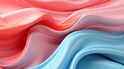 Obraz premium Abstract fluid 3d curved wave in pastel. Design element for banners, backgrounds, wallpapers and covers.