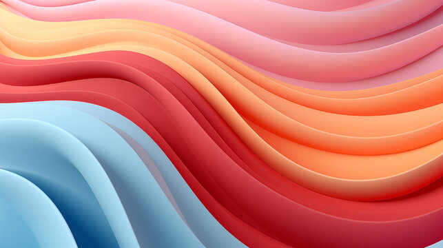 Abstract fluid 3d curved wave in pastel. Design element for banners, backgrounds, wallpapers and covers.