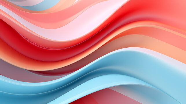 Abstract fluid 3d curved wave in pastel. Design element for banners, backgrounds, wallpapers and covers. Generated AI.
