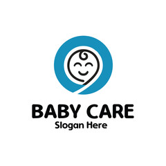 Obraz premium Baby Care Logo Design With Blanket Cover Concept Vector Template. Baby Logo For Clinics, Baby Shops, Breastfeeding Centers Parenting Training Centers, and Nurseries.