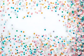 Colorful pastel confetti white view