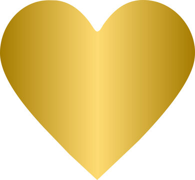 Golden heart shape