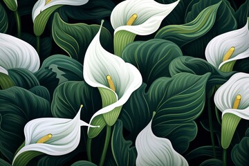 Lily flowers pattern wallpaper or background