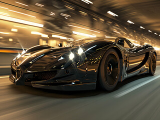 Fototapeta premium car on the road comic style wallmural