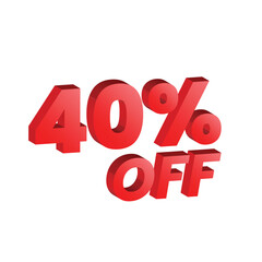 40 percent off sale 3d vector design