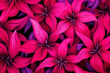 Pink flowers flat background for fabric or banner
