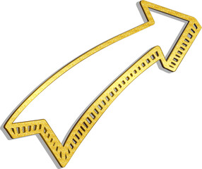 Gold glitter arrow 3d