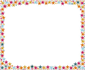 Bullet journal blank printable page, winter holidays card template cover design decorated with stars, rectangular frame for invitations, cards