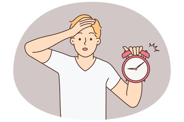 Frustrated man worried about deadline