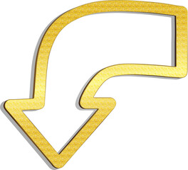 Gold glitter arrow 3d