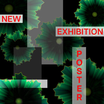 Abstract futuristic dark, placart, posters for design event, art exhibition, music event.