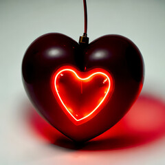 Obraz premium Beautiful red heart with light