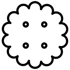 biscuit icon illustration design with outline