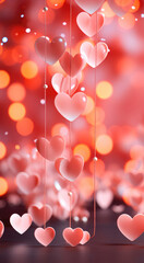 Valentine's birthday card for Valentine Day. Background of hearts for stories of social networks