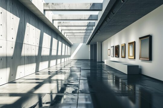Modern art gallery render