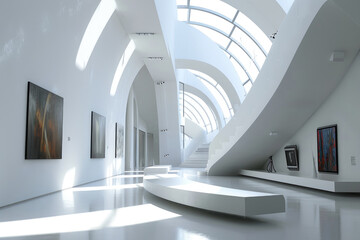 Modern art gallery render