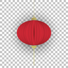 Vector transparent red hanging lantern, red hanging lantern for Happy Chinese new year background vector, illustration, used for Chinese pattern, banner, website.