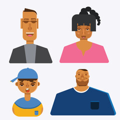 flat human illustaration icons