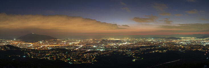 Fototapeta na wymiar Panorama of Athens, Greece at dusk