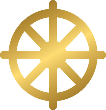 Golden buddhism religious symbol