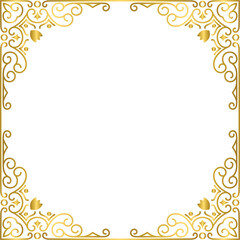 Golden luxury vintage frame, gold decorative ornament frame