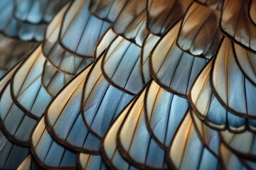 close up detail of a bird wing for background or texture and copy space, A delicate and thin texture of a butterfly wing, AI Generated