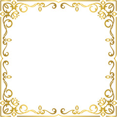 Golden luxury vintage frame, gold decorative ornament frame