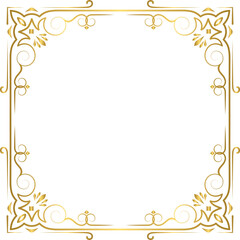 Golden luxury vintage frame, gold decorative ornament frame