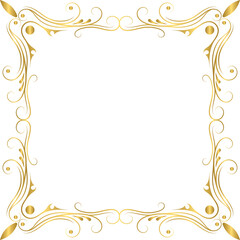 Golden luxury vintage frame, gold decorative ornament frame