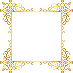 Golden luxury vintage frame, gold decorative ornament frame