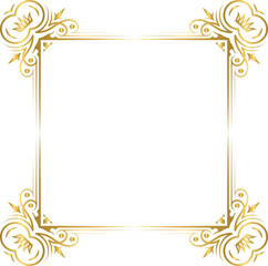 Golden luxury vintage frame, gold decorative ornament frame
