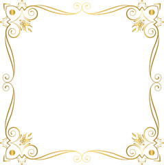 Golden luxury vintage frame, gold decorative ornament frame