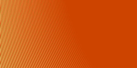Abstract background with waves for banner. Medium banner size. Vector background with lines. Element for design isolated on orange. Orange and yellow. Brochure, booklet