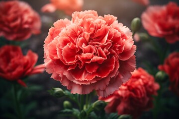 Red carnation flower
