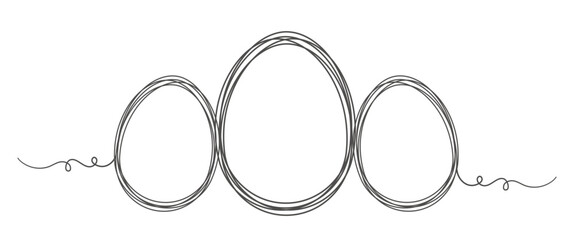Easter egg line art style vector illustration