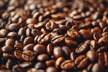 Fresh Coffee Beans Full Frame, Macro Photography Excellence