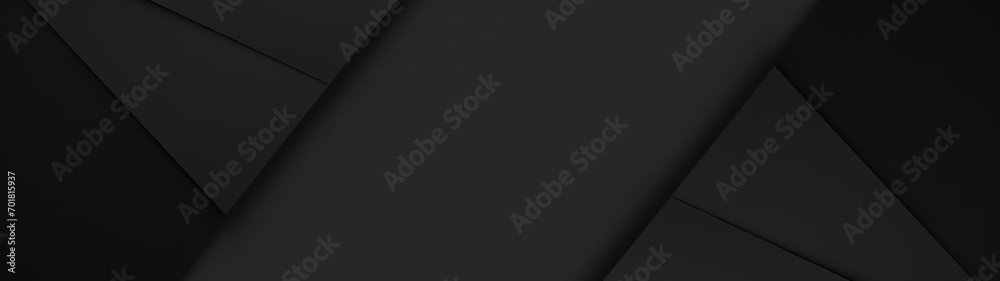 Aufkleber abstract texture dark black gray background banner panorama long with 3d geometric triangular gradie