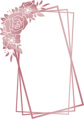 Rose gold, pink decorative floral frame, rose gold, pink frame
