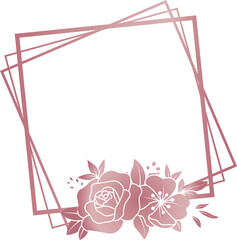 Rose gold, pink decorative floral frame, rose gold, pink frame

